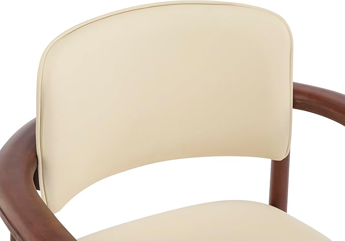 Merax Rubber Wood Dining Chairs Set of 2, Comfortable PU Foam Seat Armchairs - Image 8