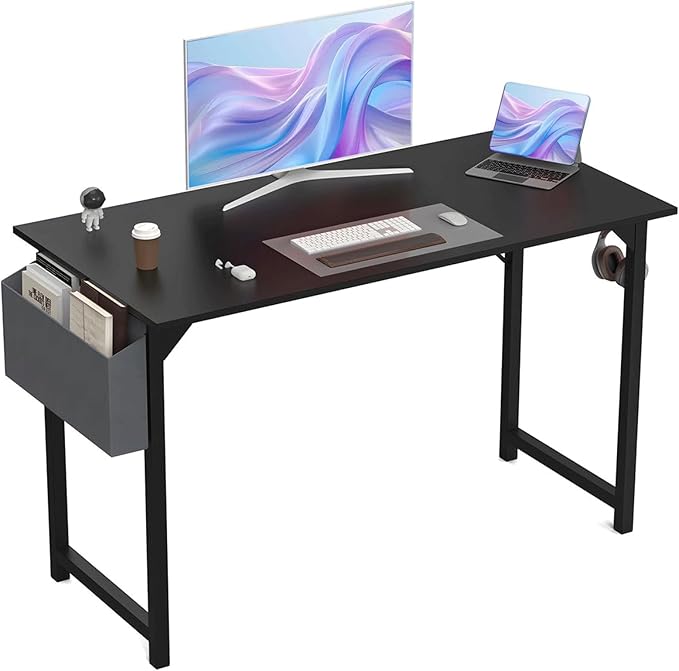47 Inch Desk Office with Storage, Modern Simple Style Gaming Computer Table by HOMEEHouse