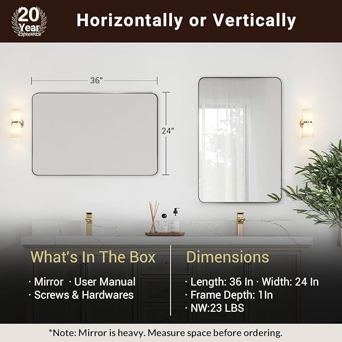 ANDY STAR Wall Mirror Brushed Nickel - Image 5