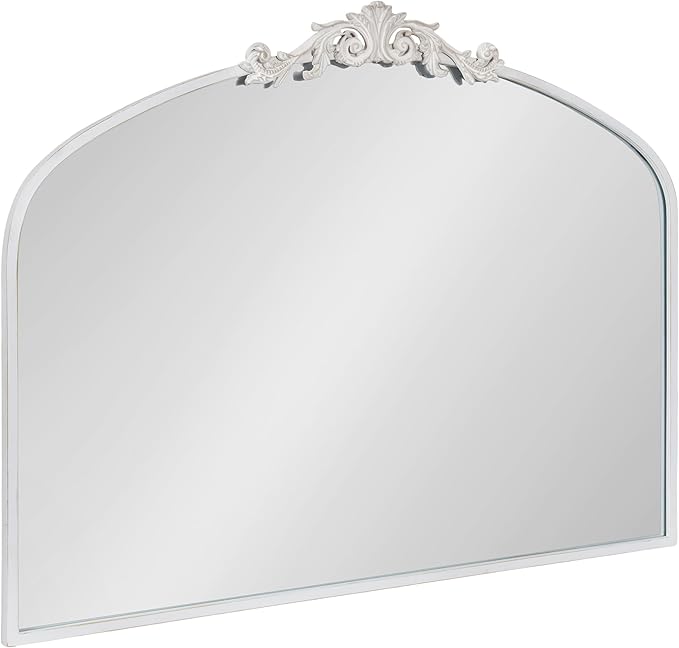 Kate and Laurel Arendahl Ornate Traditional Arched Mirror; 36 x 29; White; by KateandLaurel