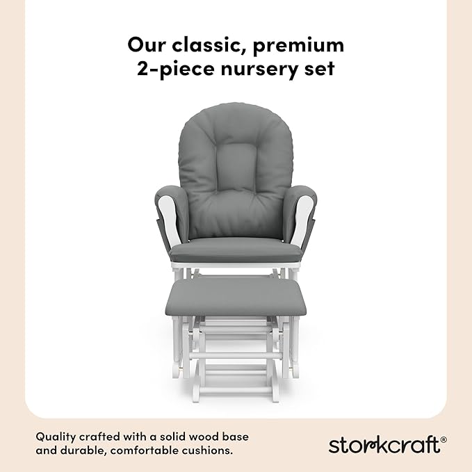 Storkcraft Premium Hoop Glider & Ottoman — GREENGUARD Gold Certified Nursery - Image 6