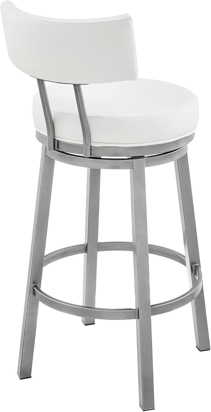 Armen Living Dalza Swivel Counter or Bar Stool in Cloud Finish - Image 6