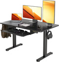YDN Standing Desk with Keyboard Tray, 48 Inch Height Adjustable Desk with Cable by YDN
