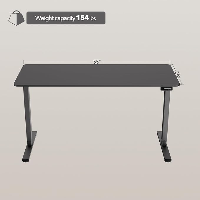 Electric Standing Desk Adjustable Height, 55x24 Inches Sit Stand up Desktop - Image 3