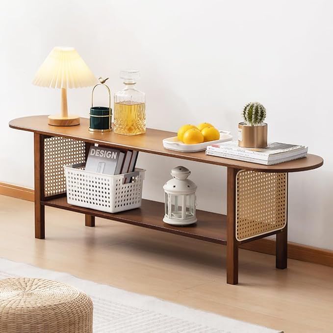 Tiita TV Stand with Storage for TVs up to 65'', Bamboo TV Console Entertainment - Image 6
