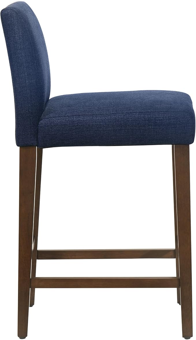 CHITA Counter Height Bar Stools Set of 2, Fabric in Midnight Blue - Image 7