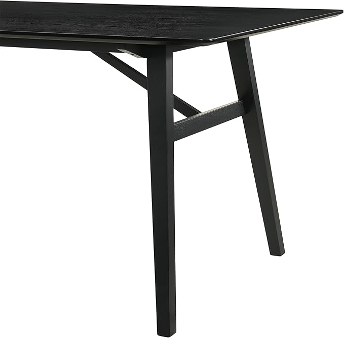 Armen Living Channell Mid Century Modern 5 Piece Black Wood Dining Table Set - Image 11