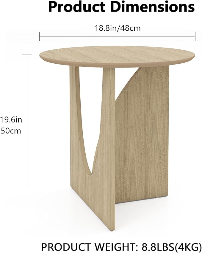 Round and Nature Side Table，Small Coffee Table - Image 3