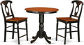 East West Furniture JAKE3-BLK-W 3 Piece Counter Height Dining Table Set by EastWestFurniture