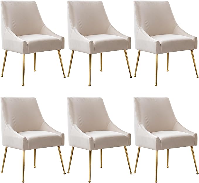 Modern Velvet Dining Chairs Set of 6, Contemporary Upholstered Furniture by HOLILA