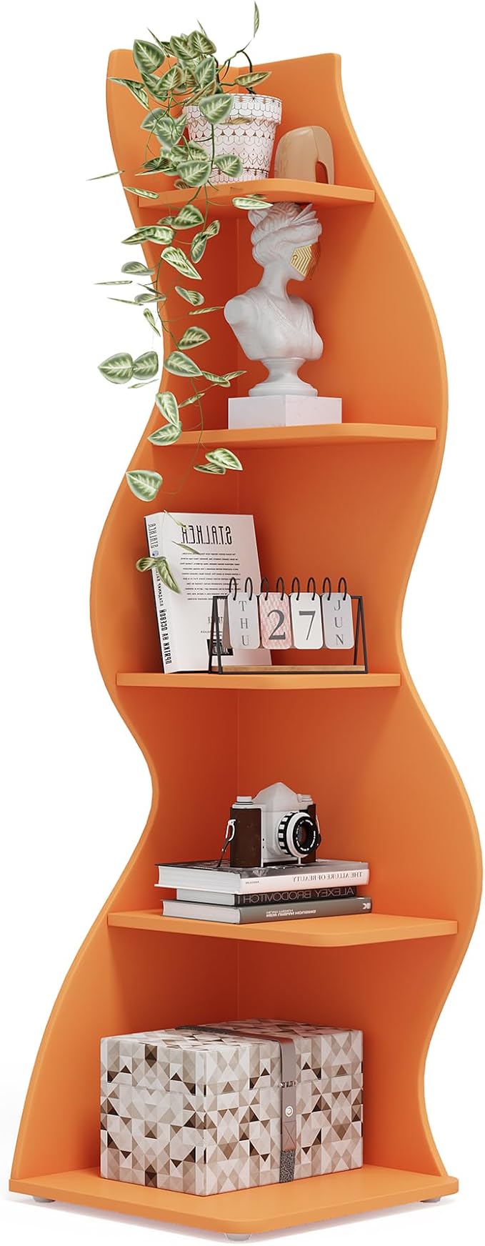 Tribesigns Corner Shelf, Modern 5-Tier Wall Corner Bookshelf, Stylish Corner by Tribesigns