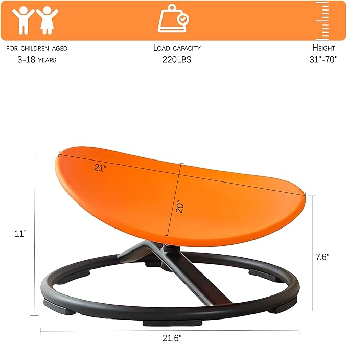 Autism Kids Swivel Chair, Sensory Spinning Chair - Image 2