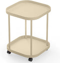 Side Table with Wheels, End Table Living Room Plastic Mobile Sofa Side Table by villertech