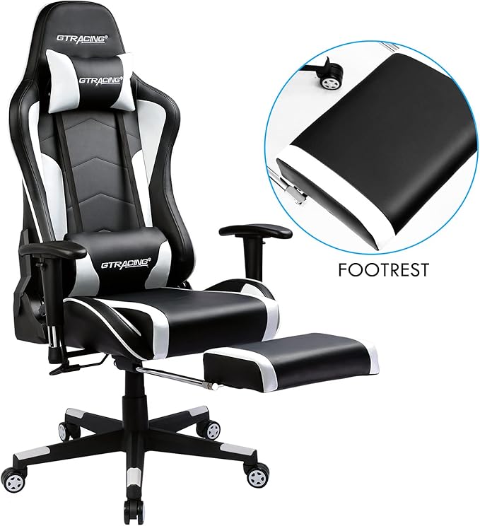 GTRACING Gaming Chair with Footrest Speakers Video Game Chair Bluetooth Music - Image 7