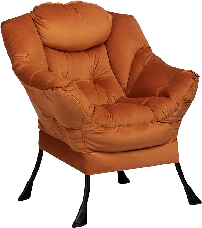 HollyHOME Modern Fabric Large Lazy Chair, Accent Oversized Comfy Reading Chair by HollyHOME