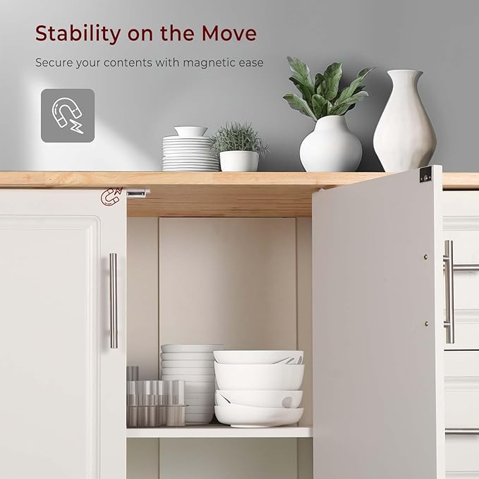 54" Rolling Kitchen Island Cart - Image 4