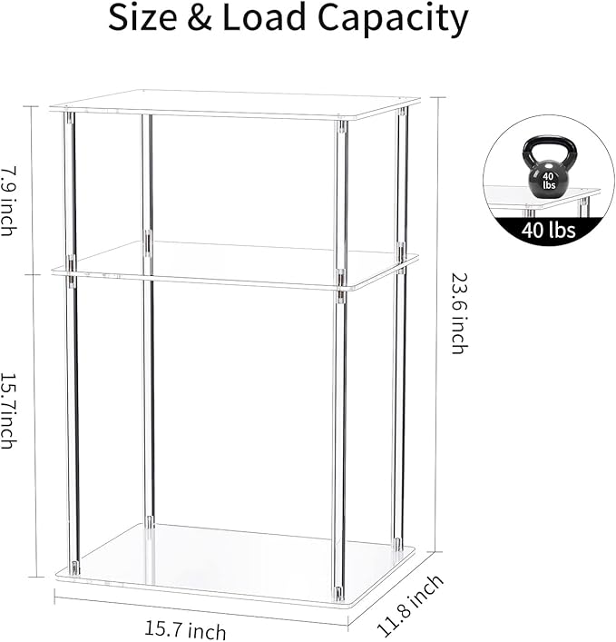 Clear Acrylic Side Table, 3-Tier End Table - Image 5