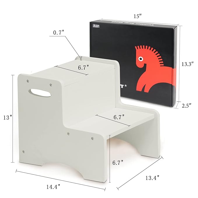WOOD CITY Wooden Toddler Step Stool - Image 7
