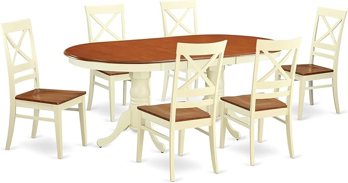 East West Furniture PLQU7-WHI-W 7 Piece Kitchen Table & Chairs Set Consist of by EastWestFurniture