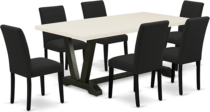 East West Furniture V627AB624-7 7 Piece Modern Dining Table Set Consist of a by EastWestFurniture