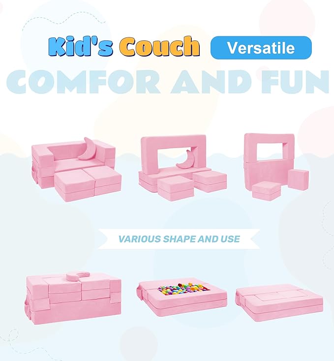 Modular Kids Sofa, Toddler Couch Foam Armchair - Image 3