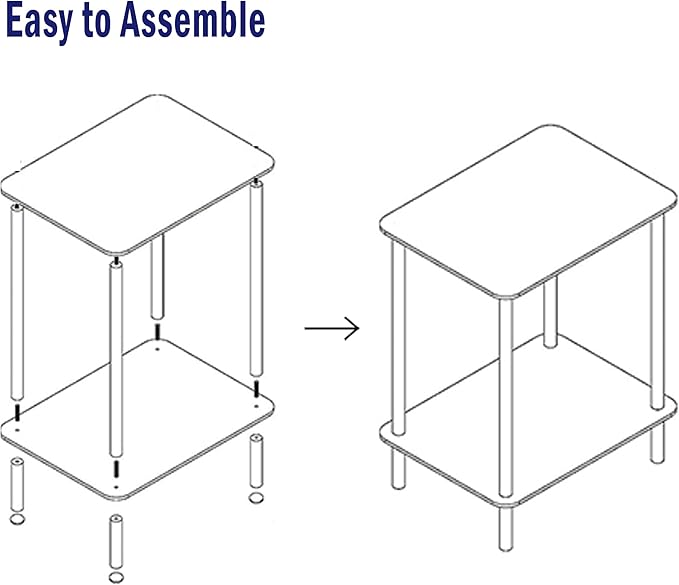 empered Glass Side Tables Set of 2 Acrylic End Table - Image 8