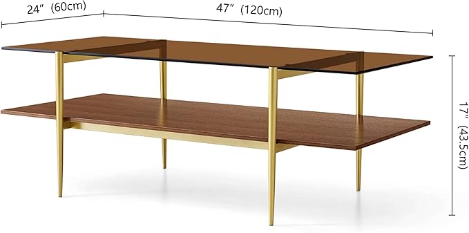 Extra Large Rectangle Glass Coffee Table, Mid-Century Modern Design - Image 2