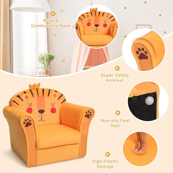 Costzon Kids Couch, Children's Sofa Armrest Chair - Image 6