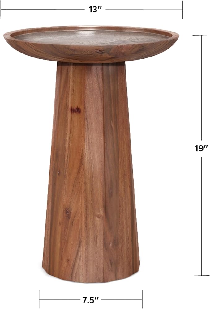 SIMPLIHOME Dayton SOLID ACACIA WOOD 13 inch Wide Round Contemporary Wooden - Image 3