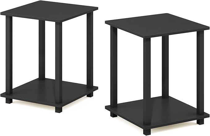 Furinno Simplistic Set of 2 End Table, Americano/Black - Image 4
