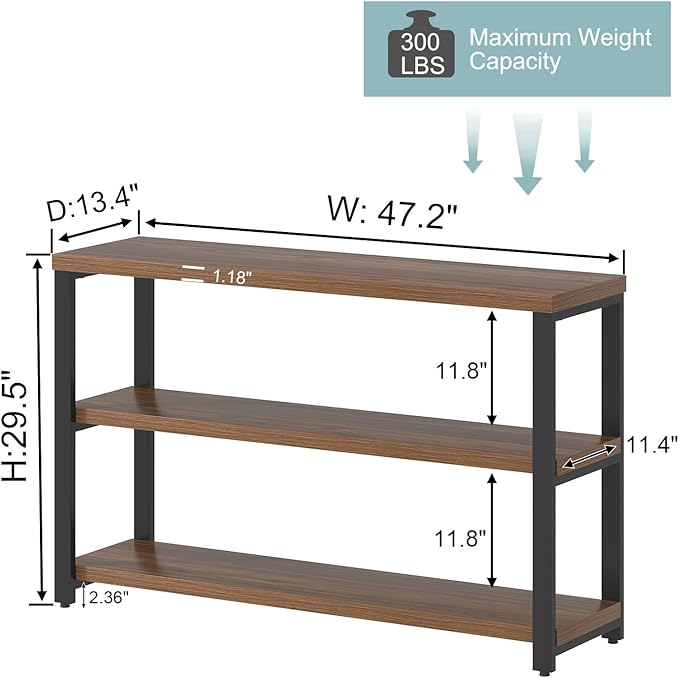 EXCEFUR 47" Entryway Table, Industrial Console Table - Image 2