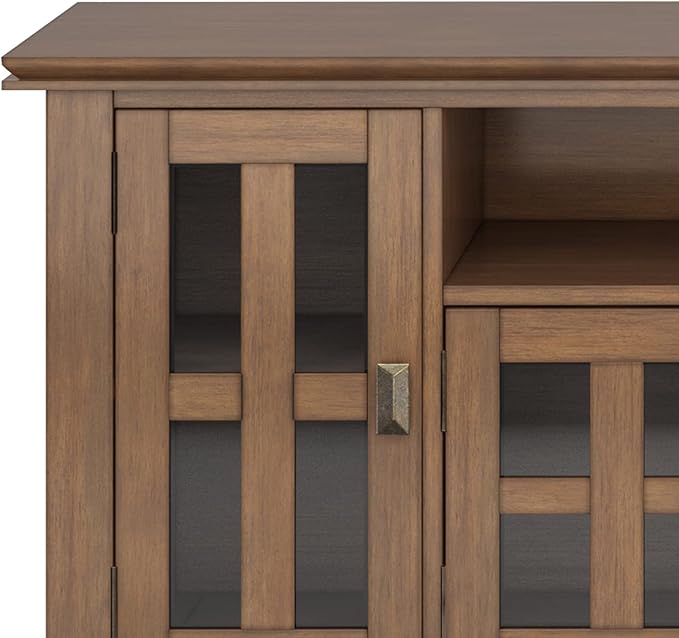 SIMPLIHOME Artisan SOLID WOOD 72 inch Wide Contemporary TV Media Stand in - Image 5