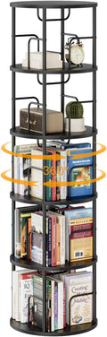 5 Tier Rotating Bookshelf, 360 Display Spinning Corner Bookshelf, Space-Saving by APPOLYN