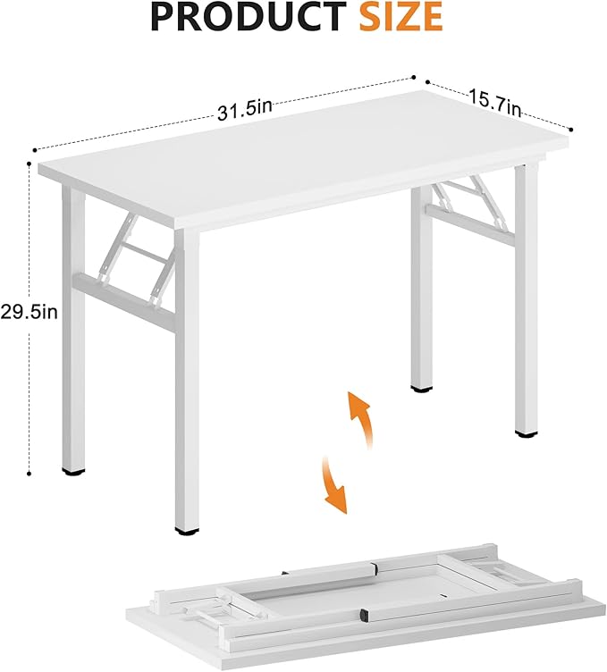Folding Desk, 31.5 inch No Assembly Folding Desks - Image 3