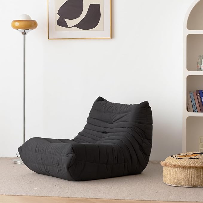 N&V Fireside Chair, Mid Century Armless Floor Sofa, Soft Premium Microfiber - Image 2