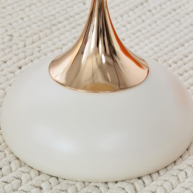 Modern Round Side Table with Gold Pedestal Base, Accent End Table - Image 7