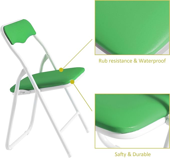 VECELO Kids Folding Activity Table and Chairs 5 Pcs Set, - Image 5
