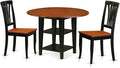 East West Furniture SUAV3-BCH-W 3 Piece Dining Room Table Set Contains a Round by EastWestFurniture