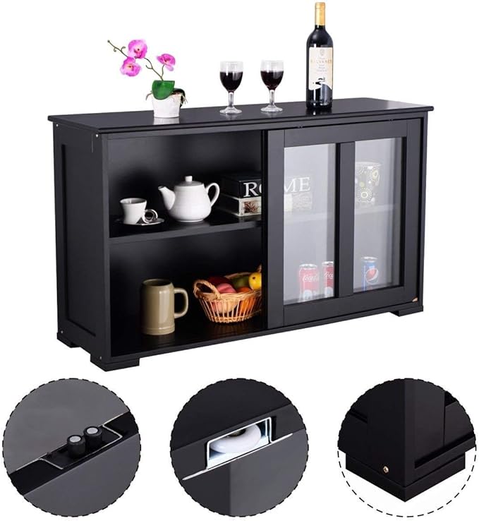 Costzon Kitchen Storage Sideboard, Antique Stackable Cabinet - Image 4