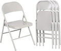 VECELO Metal Folding Chairs 4 Pack, Double Hinged Steel Frame Easy by VECELO