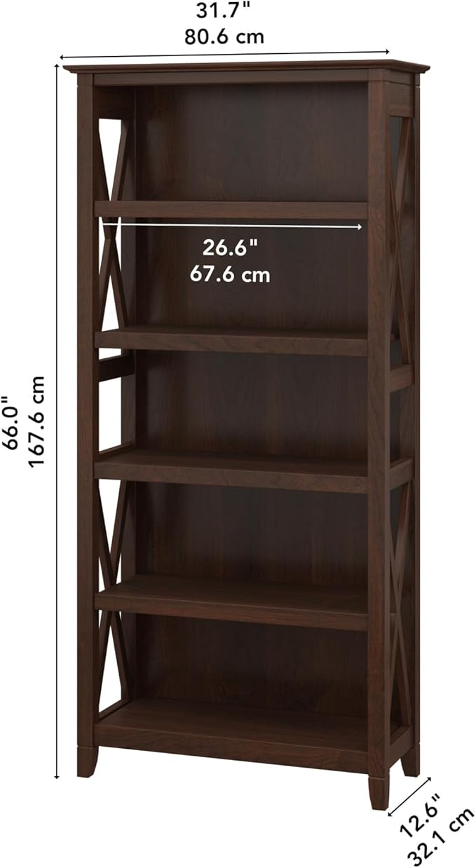Bush Furniture Tall 5 Shelf Bookcase - Image 3
