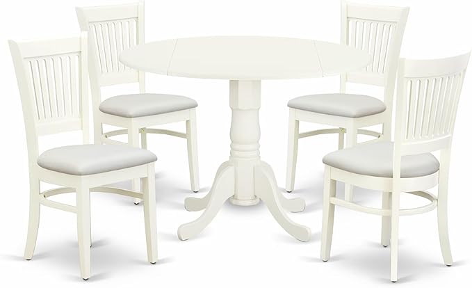 East West Furniture DLVA5-LWH-C 5 Piece Dining Table Set by EastWestFurniture