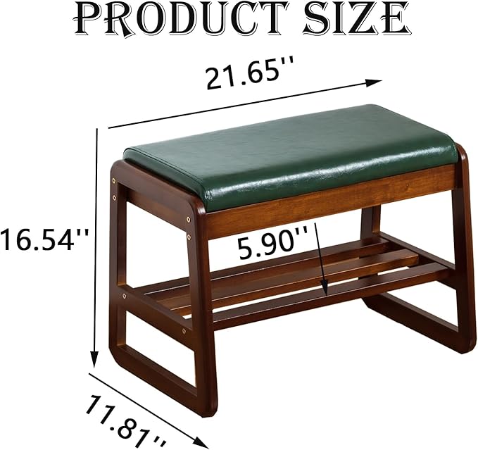 latifolia Solid Wood Bench, Entryway Shoe Bench - Image 2