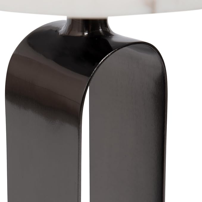 Kate and Laurel Helio Modern Round Drink Table, Natural Marble Cocktail Table - Image 7