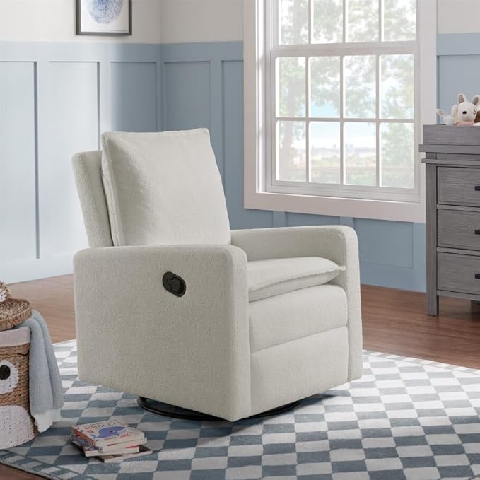 Oxford Baby Uptown Upholstered Swivel Glider and Recliner Nursery Chair - Image 8
