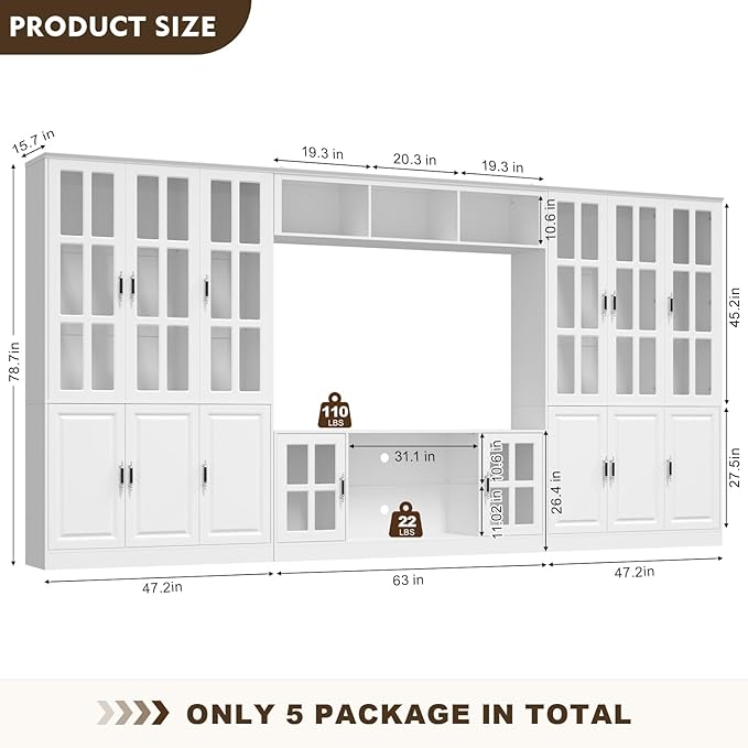 4-Piece Wall Unit TV Stand - Image 6