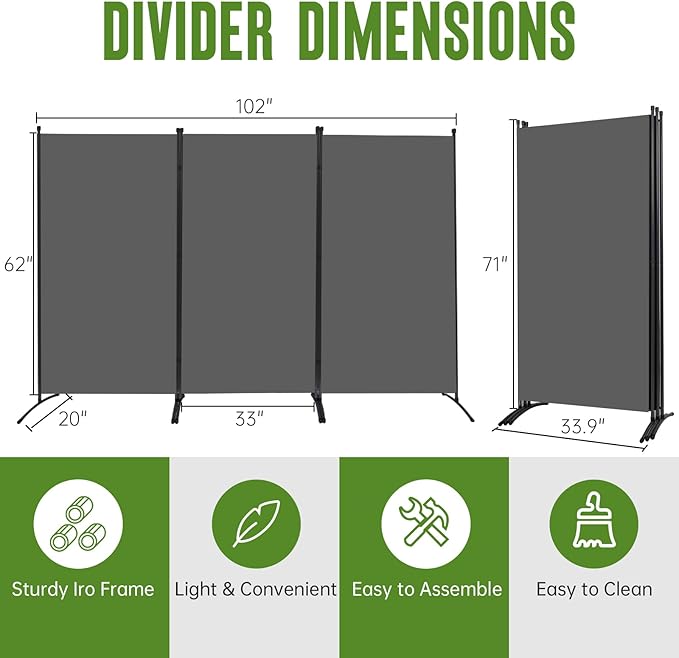 JVVMNJLK Indoor Room Divider, Portable Office Divider, Room Divider Wall Screen - Image 6
