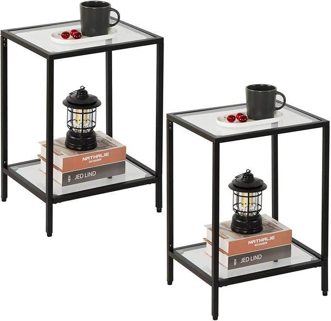 Modern 2-Tier Tempered Glass End Table - Image 4