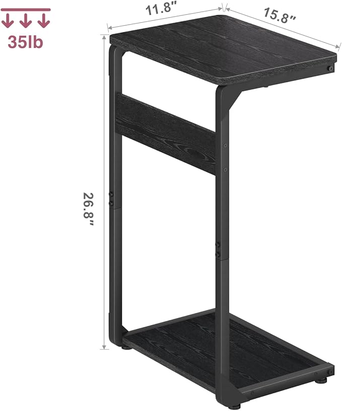 C-Shaped End Table, Small Side Table - Image 3