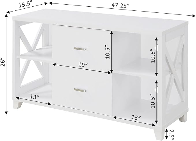 Convenience Concepts Oxford Deluxe 2 Drawer TV Stand - Image 3